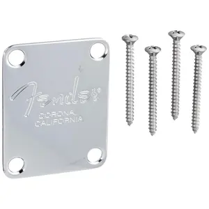 Genuine Fender "Corona California" American Standard Chrome Bass Neck Plate