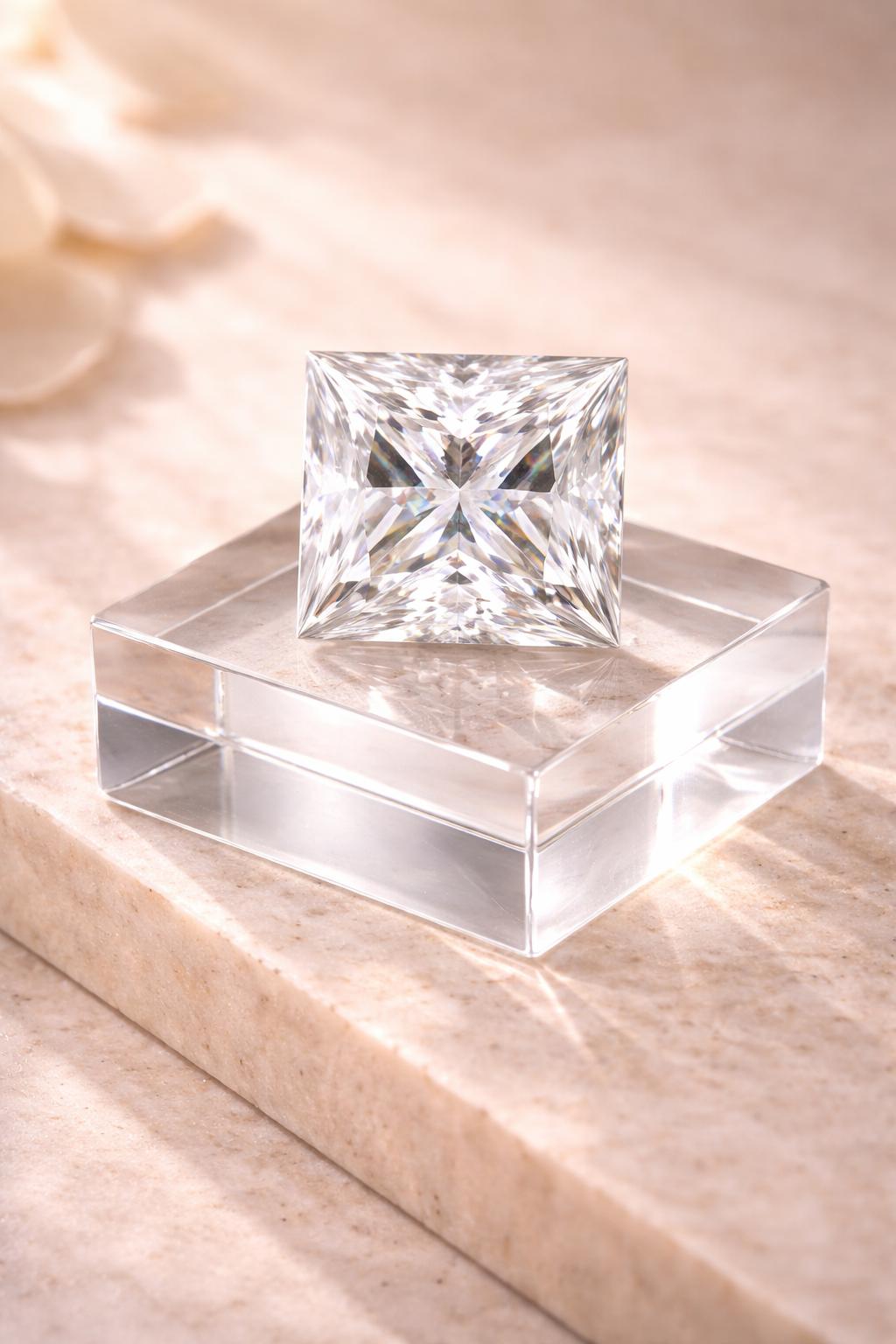 Square cut natural diamond and sapphire diamond come with certificates.