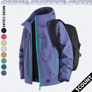 Autumn and Winter hooded casual men's Outdoor Jackets, Windproof and wear-resistant color-blocked jacket, couples' style winter coat, outerwear top. Menswear Matching jackets coat zip jackets classy outfits