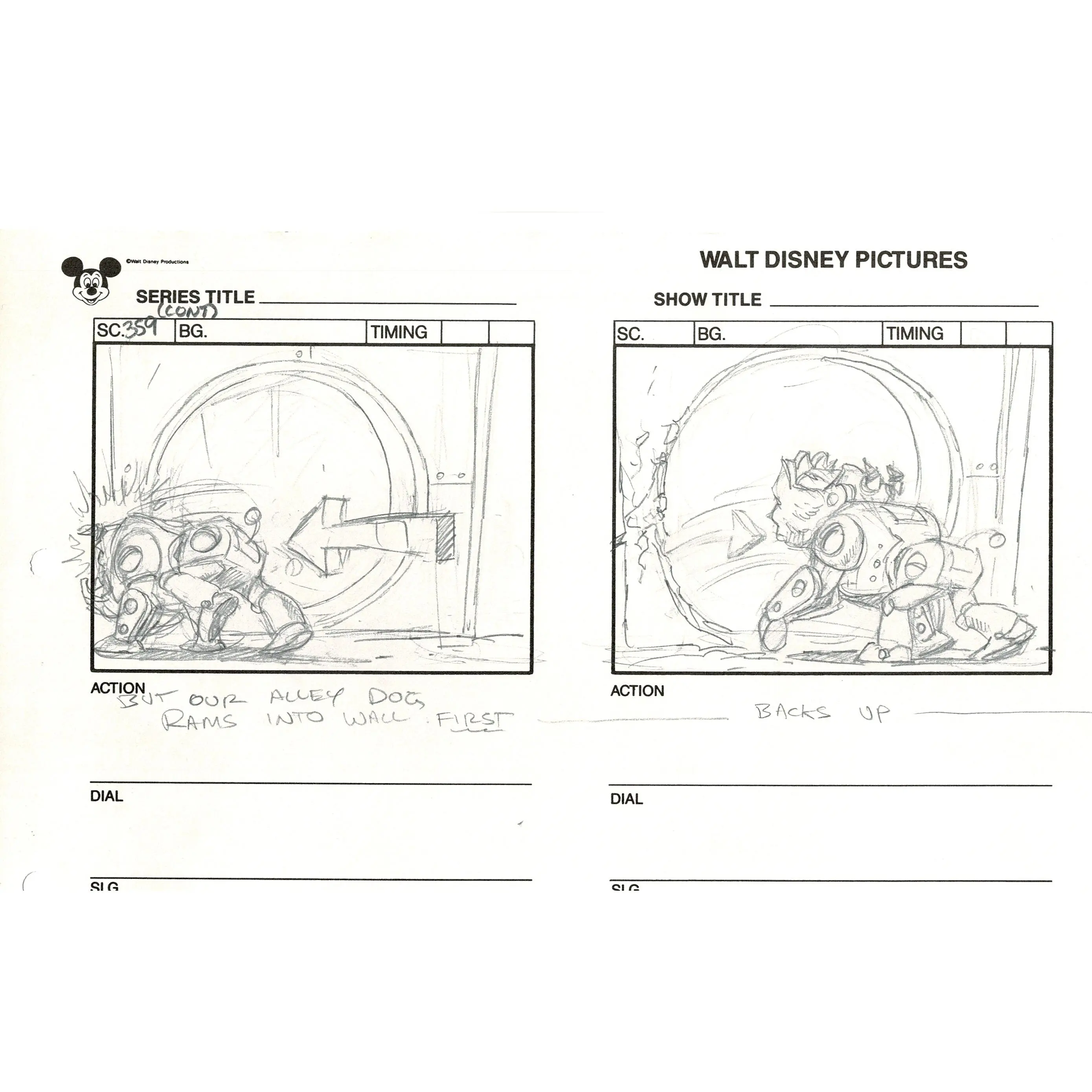 Chip n Dale Rescue Rangers Original Production Animation Storyboard Walt Disney FIRST EPISODE 1988 A59