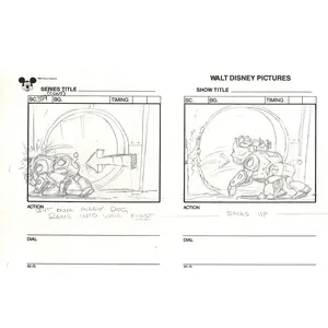 Chip n Dale Rescue Rangers Original Production Animation Storyboard Walt Disney FIRST EPISODE 1988 A59