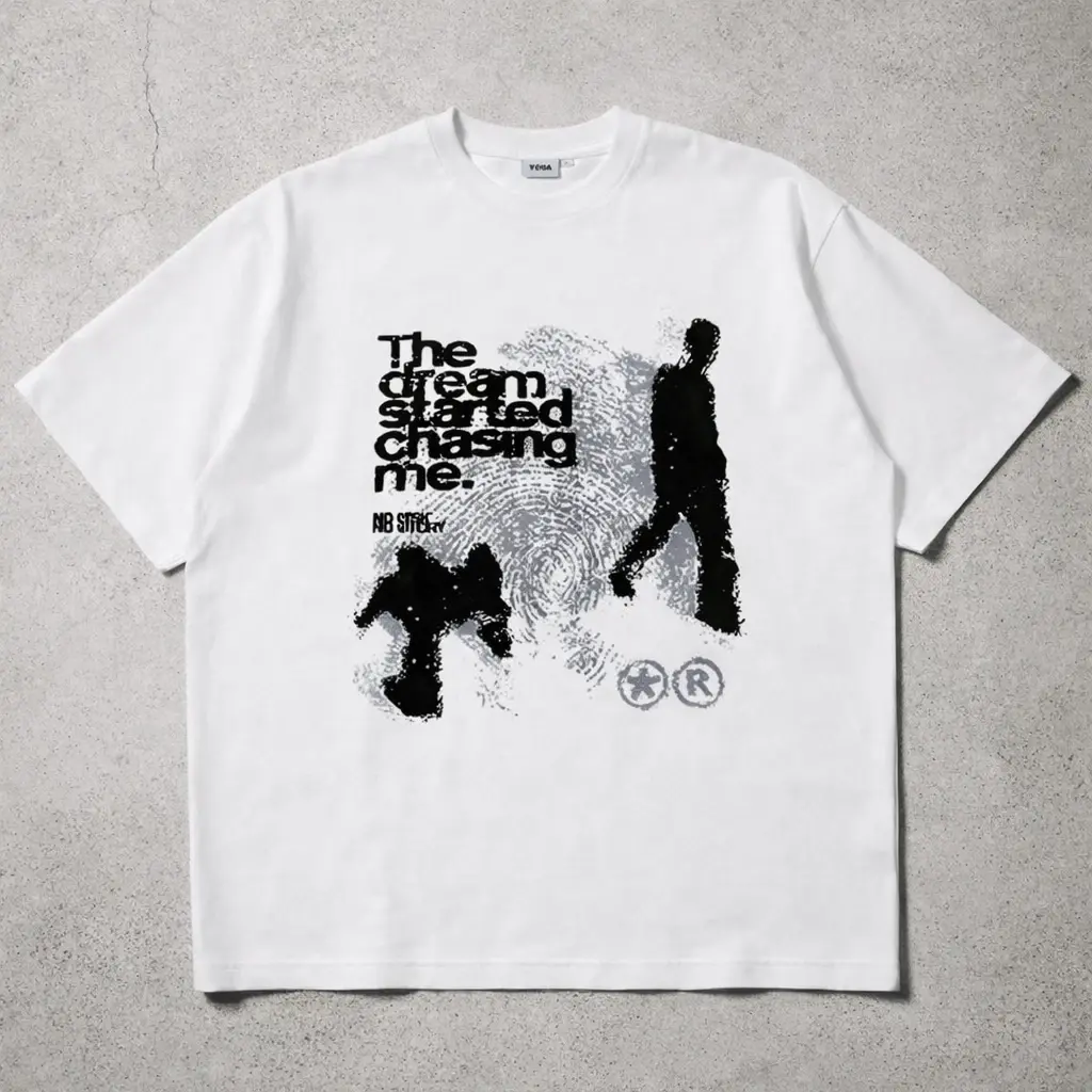 Y2K Graphic Oversized T-Shirt Streetwear Tee Black Cotton Unisex