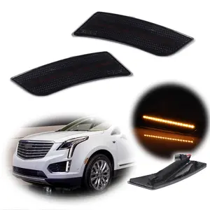 2pcs Smoked Amber LED Front Side Marker lamps Light For 2013 2014 Cadillac ATS & 2017 2018 2019 2020 2021 2022 XT5,Replace OEM 22941173, 22941174, GM2551199, GM2550199, 20847450, 22922428