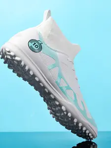 New Men's Soccer Cleats, Anti-Slip TF Studs, Breathable High-Top Football Shoes, Sporty PU Rubber, All Seasons