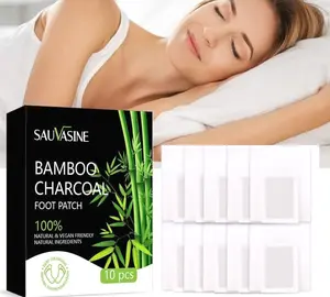 Bamboo Charcoal Foot Patches, Natural & Vegan Friendly Deep Cleansing Foot Detoxification, Gentle & Effective Overnight Relief, 10 Pcs