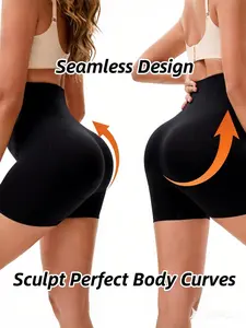 Women's High Waist Shapewear Pants with Pads, Tummy Control Butt Lifting, Seamless Anti-Showthrough, All Seasons, Plain Style