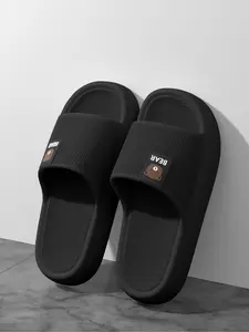 Women's Summer Casual Home Slippers, Thick Sole Comfortable Couple Lightweight Durable Toe-Exposed Men's Sandals, Eva Material, Soft Slippers
