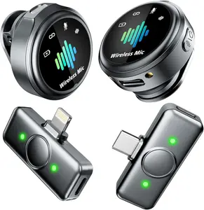 Easter Gift  Mini Microphone for iPhone: 2PCS Wireless Lavalier Microphone for Android - Noise Canceling Magnetic Clip Lapel Mic - Vlogging & Pro Video Recording for Content Creators​