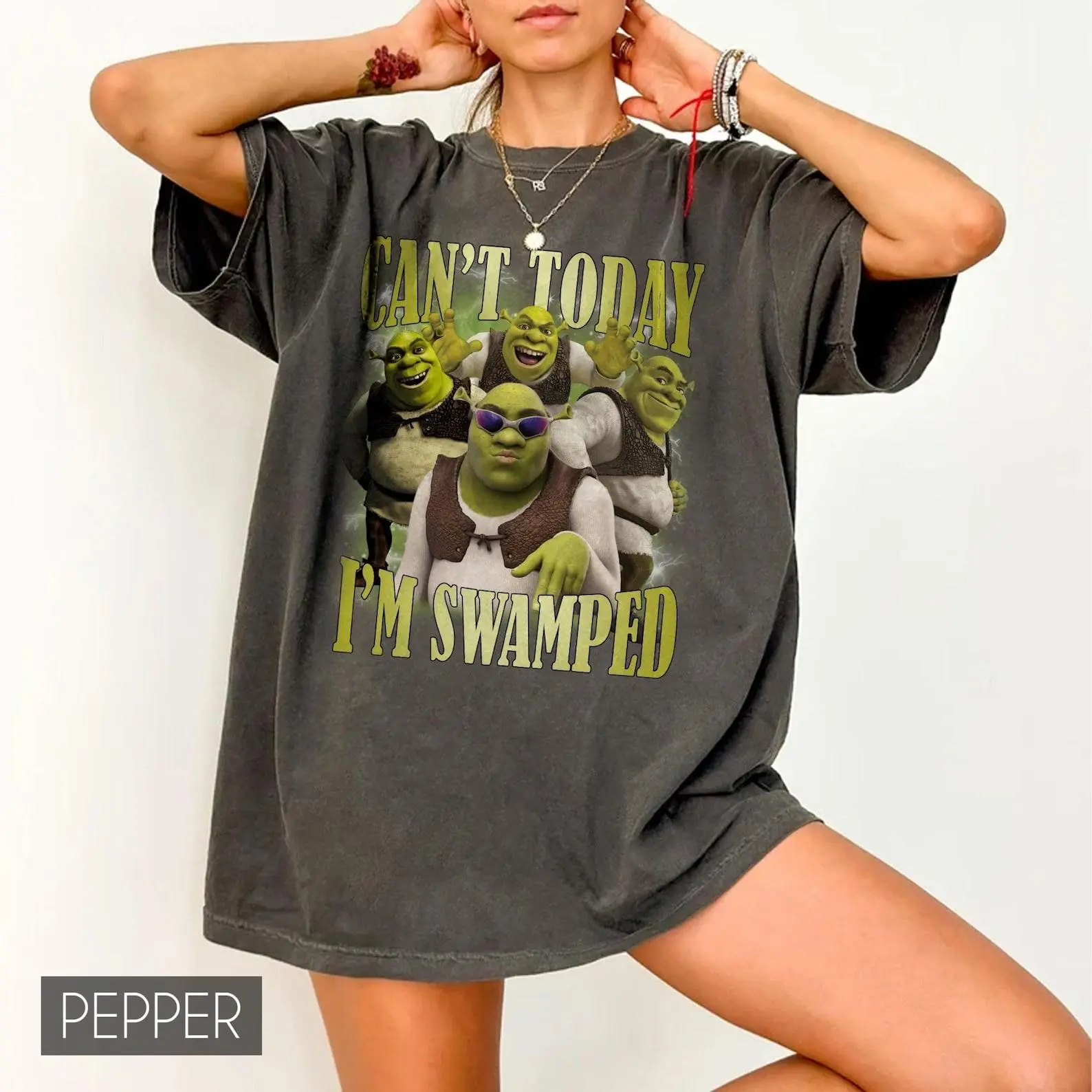 Comfort Colors Can't Today I'm Swamped Shirt, Shrek Shirt, Fiona and Shrek Shirt