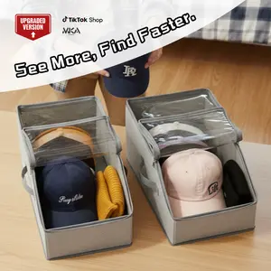 All-New Upgrade: Extra-Large View Window See your collection at a glance. Stackable Hat Storage Boxes for Baseball Caps, Give your 15+ hats a home that’s as stylish as they are. Large Clear Window, Closet Organizer for Men, The best Valentine's Day gift