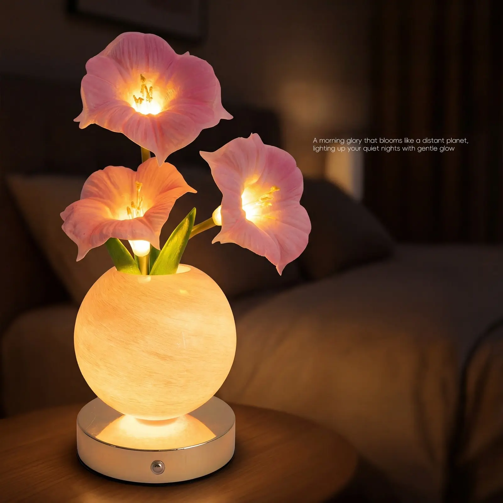 1pc Morning Glory Planet Night Light, Romantic Home Decor Table Lamp, Bedroom Bedside Atmosphere Light, Gift Idea, Decorative Lights