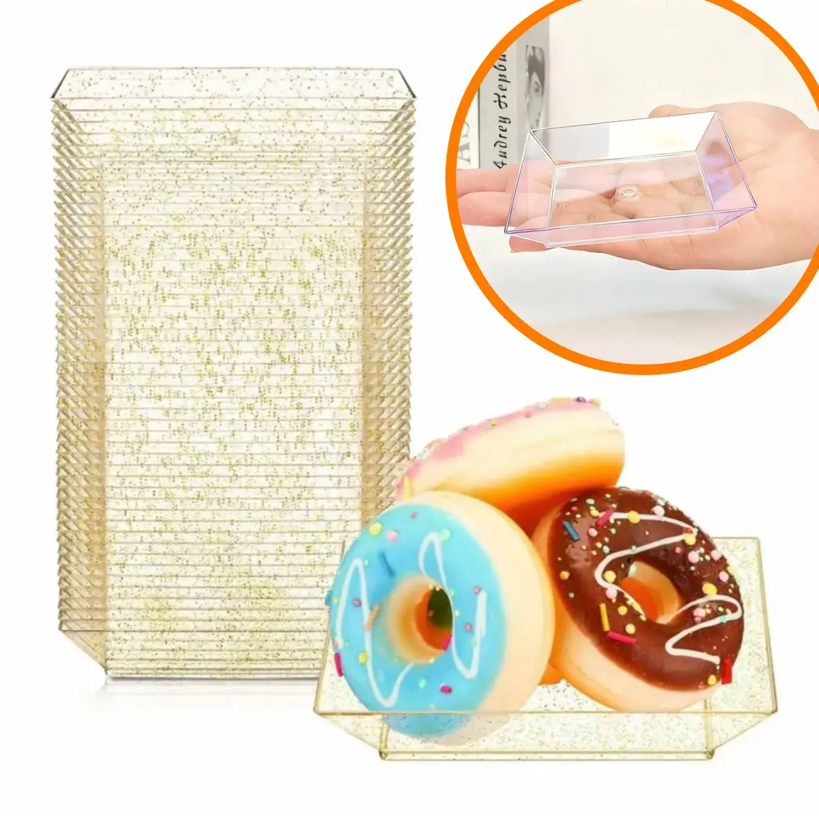 Premium 3.6 Inch Square Disposable Plastic Plates 50/100 Pack, Food-Grade Tableware Set Perfect for Desserts, Appetizers & Tasting, Ideal for Weddings, Birthdays, Thanksgiving, Christmas & All Festive Celebrations