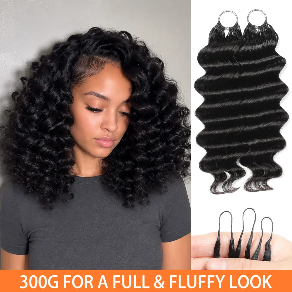 MORGENSTAR Ocean Water Wave Crochet Human Hair Extensions - Pre-Separated Knots, Natural Black, Pre-Separated 50g/Pack for Crochet Braids, Water Wave Hair
