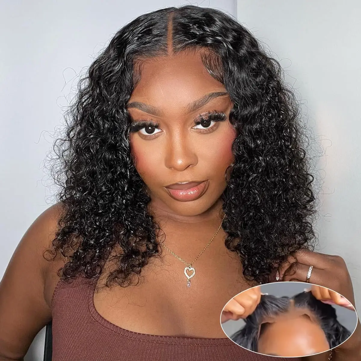 Curly Bob Wigs Glueless Bob Hair Wig Human Hair Ready To Wear Pre Cut Lace Wig 5x5 Lace Closure 13x4 Lace Front Curly Wigs for Women Human Hair