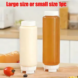 17oz Inverted Squeeze Bottle, Refills for Salad Dressings & Tomato Sauce, Self-Sealing Kitchen Oil Bottles, Household Seasoning Containers, Syrup Dispenser