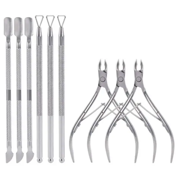 9 Pcs Combo Pack Cuticle Trimmer Cuticle Pusher Cuticle Nail Clipper Set Pedicure Tool Professional Cuticle Cutter Easy To Clean and Store High-quality Materials Durable and Rust-proof