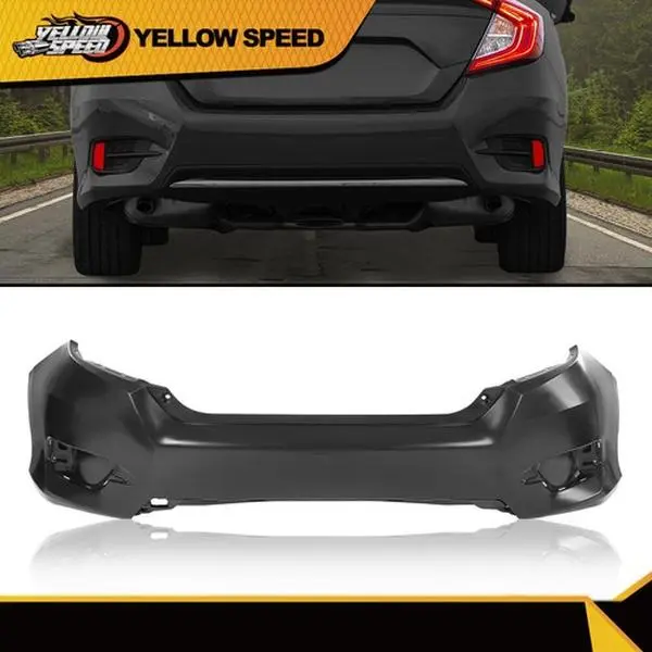 ALLGOOD Rear Bumper Cover - 1x 100% Brand-New High-Quality Material - Bumper Replacement Part HO1100296 - Direct Fit for 2016-2020 Honda Civic Sedan - Enables Vehicle Restoration for Car Owners
