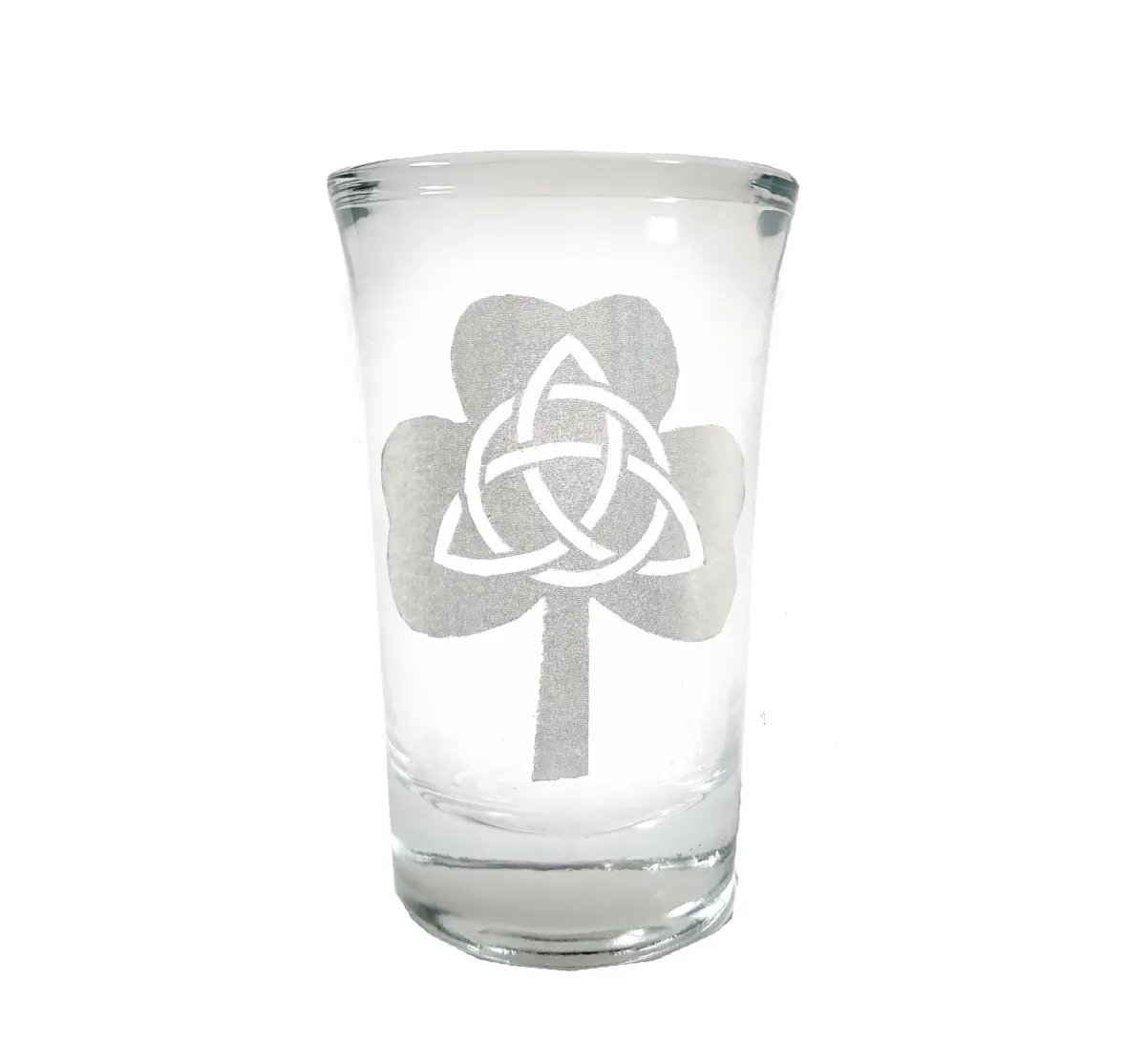 Lyoncraft SHTC01 Classic 1.5oz Trinity Clover Engraved Shot Glass, Kitchenware Drinkware for Liquor Servings