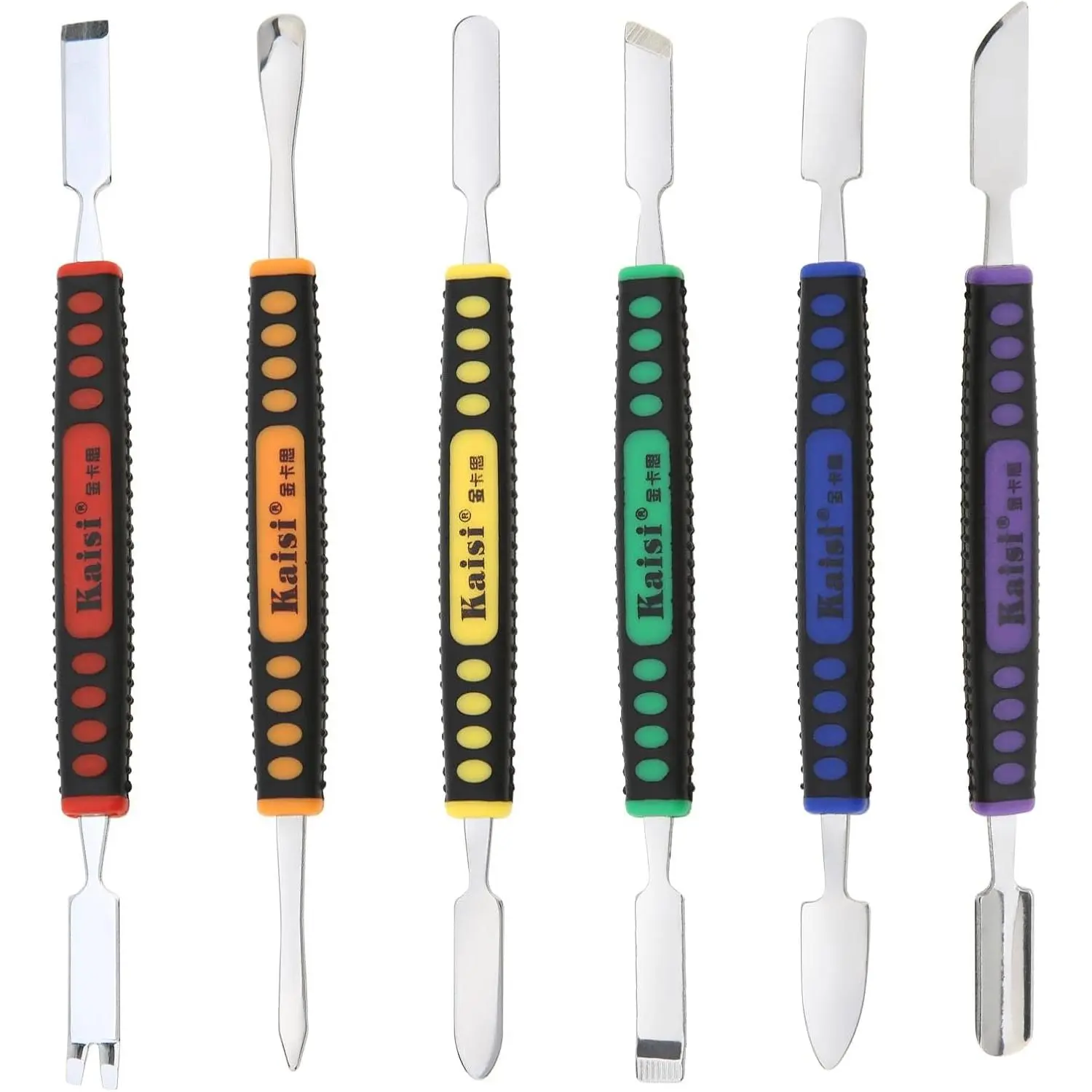 6pcs Non-Slip Lightweight Dual-Ends Metal Spudger Tool Kit, Professional Mobile Phone Repair Pry Opening Tool for iPhone, iPad, Tablets, Laptop, Watch