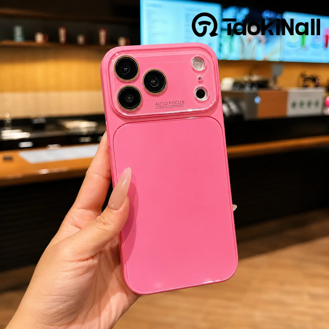 TAOKINALL Minimalist Design Crystal Glass Phone Case for Women iPhone 17/16/15/14/13 Pro Max with Lens Protection Film Luxurious Goddess Super Popular Protective Case
