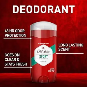 Old Spice Aluminum Free Deodorant For Men, High Endurance, 24/7 Sweat Defense to Eliminate Odors, 24/7 Freshness & Lasting Scent, Pure Sport Scent, 3.0 oz (Pack of 2)