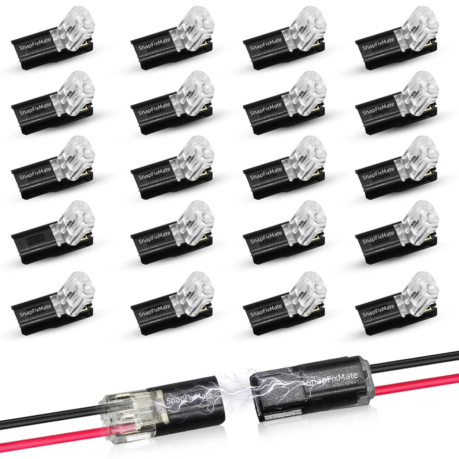 GJANSH Double-Wire Plug-in Connector Led Light Strip Connectors 2 Pin, Led Strip Lights Connectors Low Voltage Wire Connector with Locking Buckle, Fast Connect Plugs Led Connectors for Strip Lights,TikTokShopBlackFriday