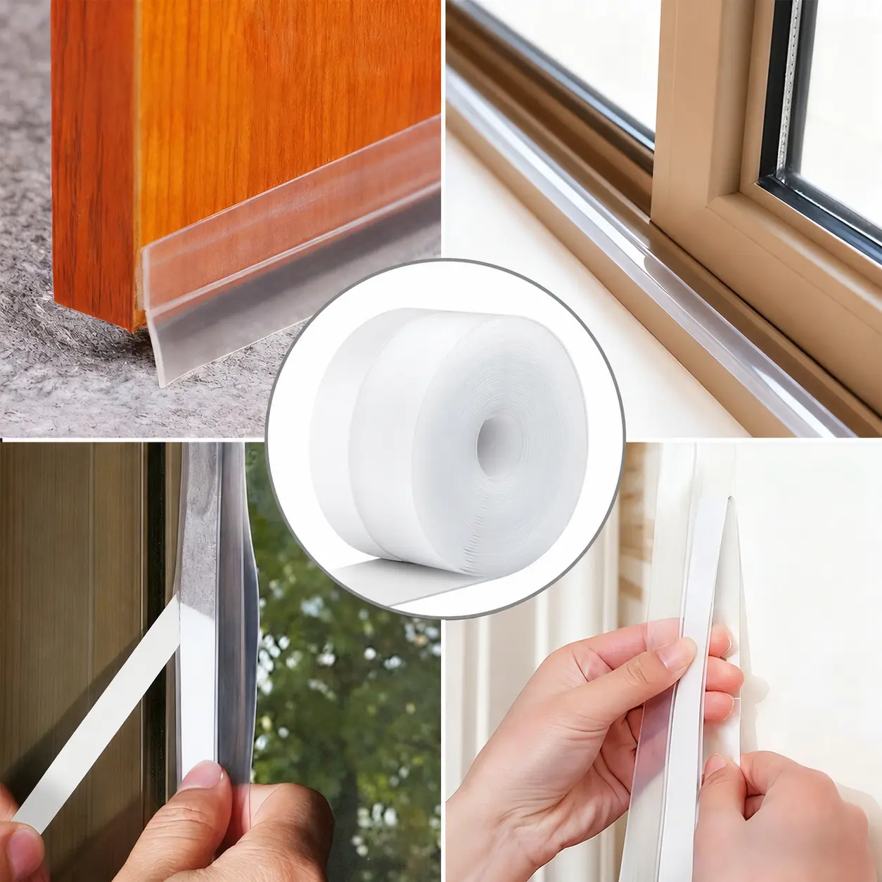 Door Weather Stripping, Weather Stripping Door Draft Stopper Adhesive Seal Strip Anti Draft Insulation Tape for Doors Windows and Shower Doors.