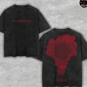 Retro Bring Me The Horizon The Sempiternal Red Ink Symbol Graphic T-Shirt, Vintage Rock Band Tee, Metalcore Music Shirt, Rock & Roll Gift for Men & Women, Alternative Band Tee A1Y