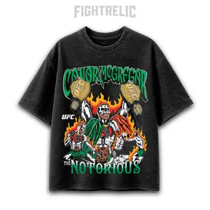 FIGHTRELIC UFC  King Conor McGregor LIMITED Men's Shirt, UFC Fighters Tshirt MMA Fan, UFC MMA Washed Shirt, UFC Champions Sports Shirt wash, Gift for Him Gift For Her, Made In USA.