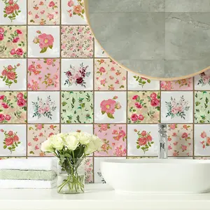 10pcs Colorful Floral Kitchen Wall Stickers, Peel and Stick Waterproof Decor for Kitchen, Bathroom, and Laundry Room, Easy to Install