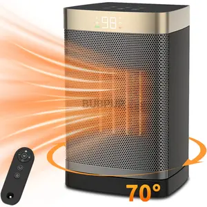 Space Heater, Portable Electric Heaters for Indoor Use with Thermostat, Adjustable Heating Temperature, 70°Oscillation, Digital Display, 12H Timer, 5 Mode, 1500W PTC Ceramic Fast Safety Heat for Office Bedroom Home Heater Product