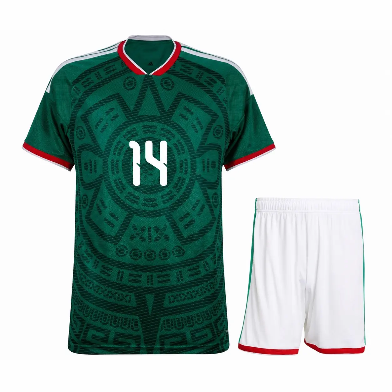 Custom Green Graphic Soccer Uniform Set, Personalized Name and Number Jersey with White Athletic Shorts, Adult Game Day Sports Outfit