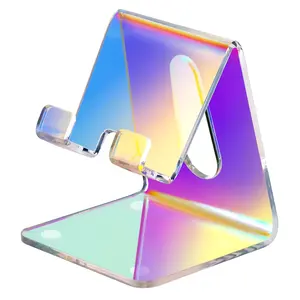 Iridescent Cell Phone Stand  Portable Holder For Desk Non-slip Desktop Smartphones/tablets Compatible With Galaxy Pixel Ipad Cradle Dock Home Office
