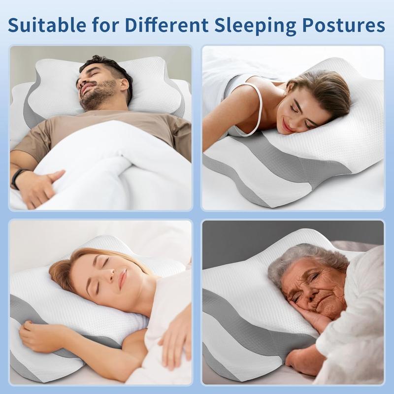 Cervical Neck Pillow for Pain Relief - Cooling Pillow for Side Sleepers, Adjustable Orthopedic Pillow with Removable Breathable Cover, Neck Pillow for Adults