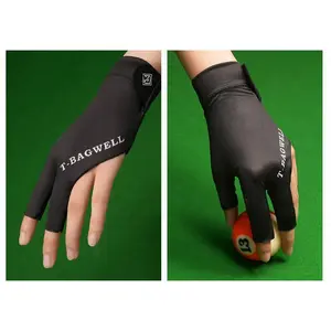Unisex 3 Finger Billiard Gloves Ice Silk Thin Breathable Non Slip for Snooker Pool Game Sports Accessories