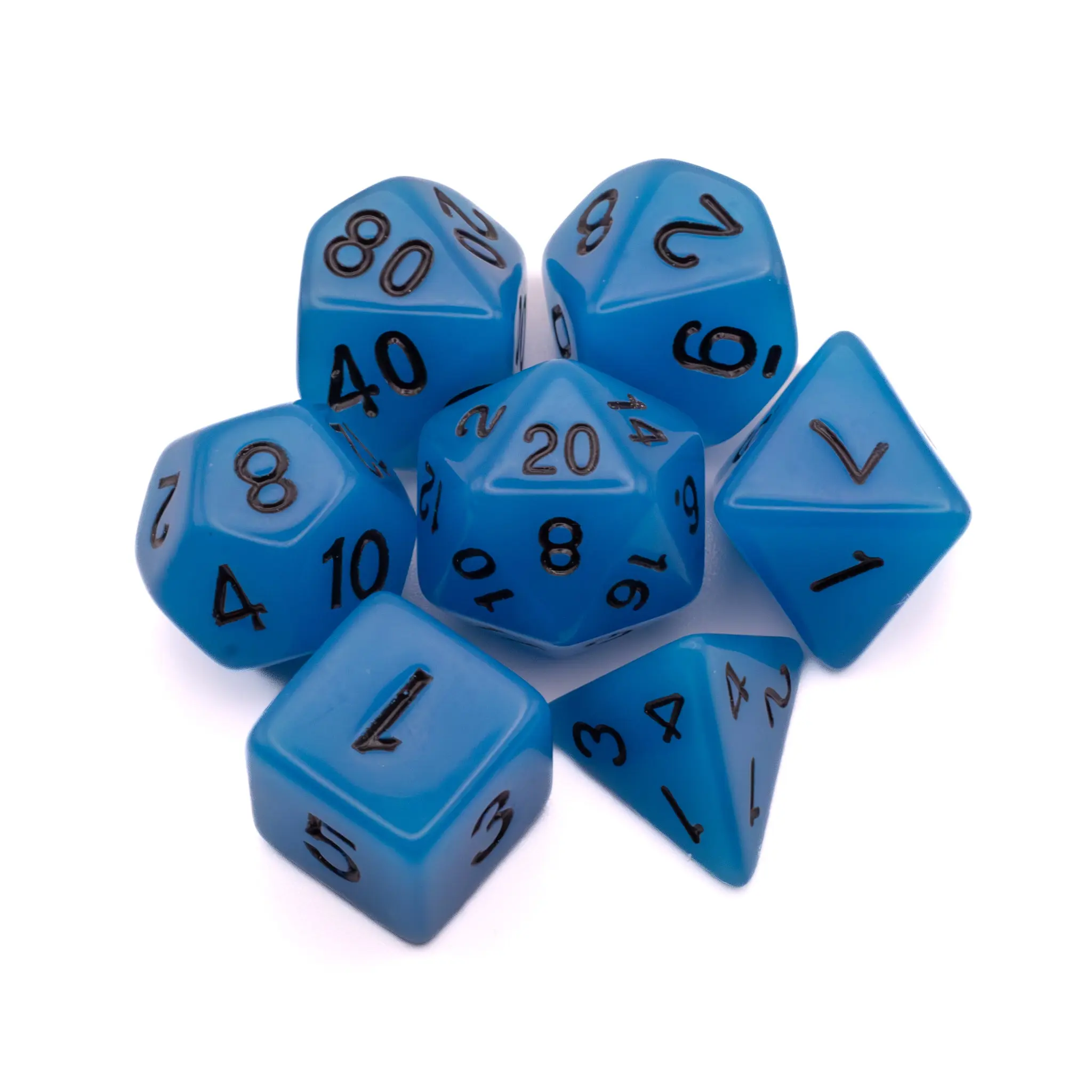 Emberlight Blue Glow-in-the-Dark Dice Set