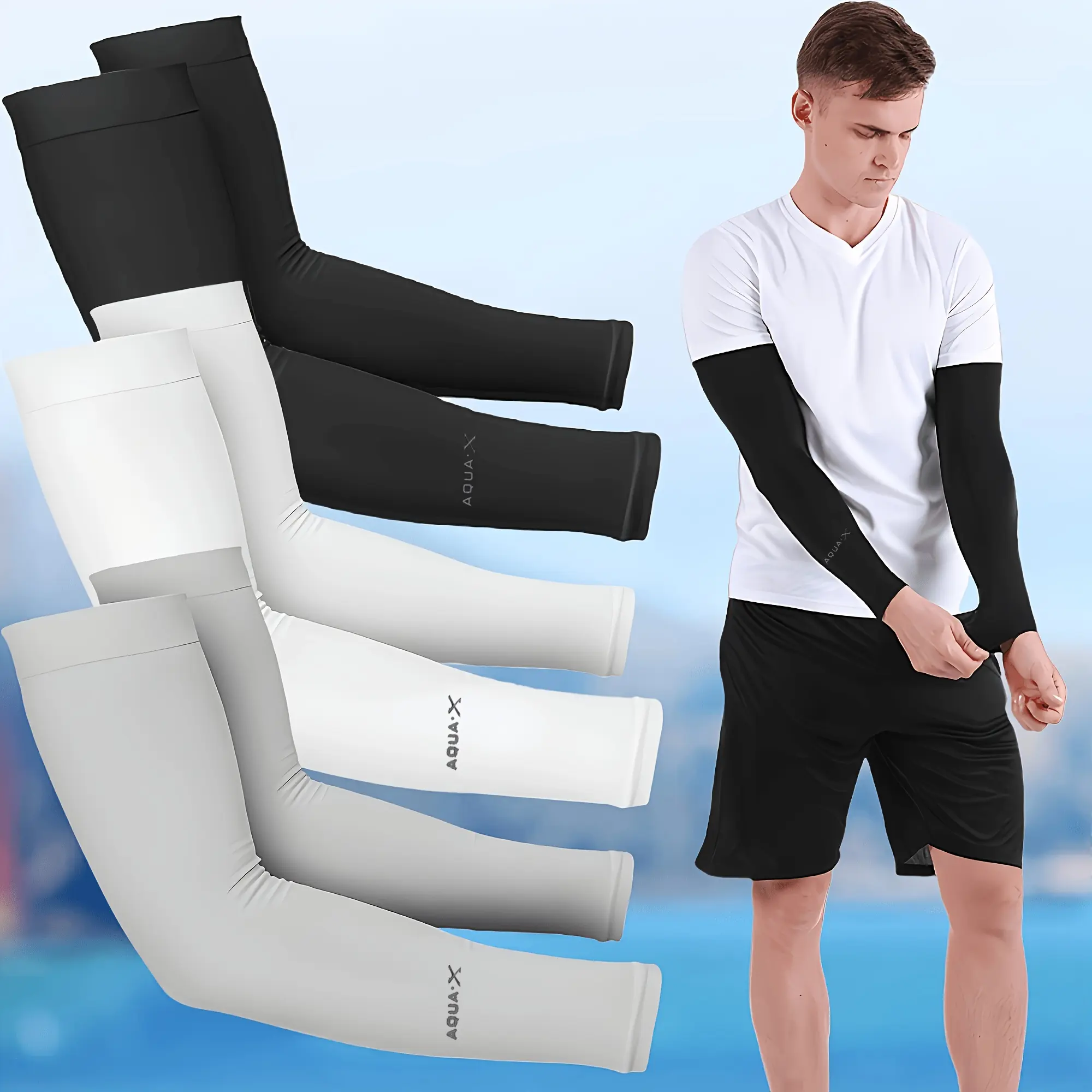 Three Pairs of Breathable, Quick-Drying Ice Sleeves for Sunscreen Protection, Perfect for Summer Sports And Cycling