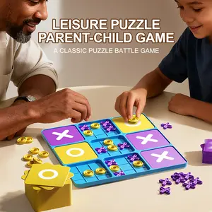 Educational Tic Tac Toe Xo Board Game, Early Education Interactive Toy, Nine-Square Desktop Table Game, Family Board Game