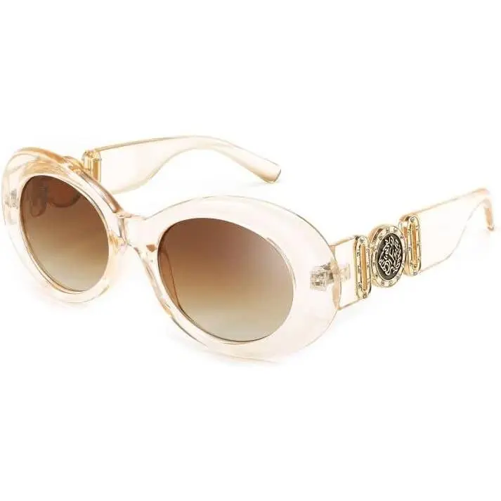 EyeconicFinds Retro Oval Sunglasses Women Mens 90s Vintage Small Round shades Clout Goggles B2969