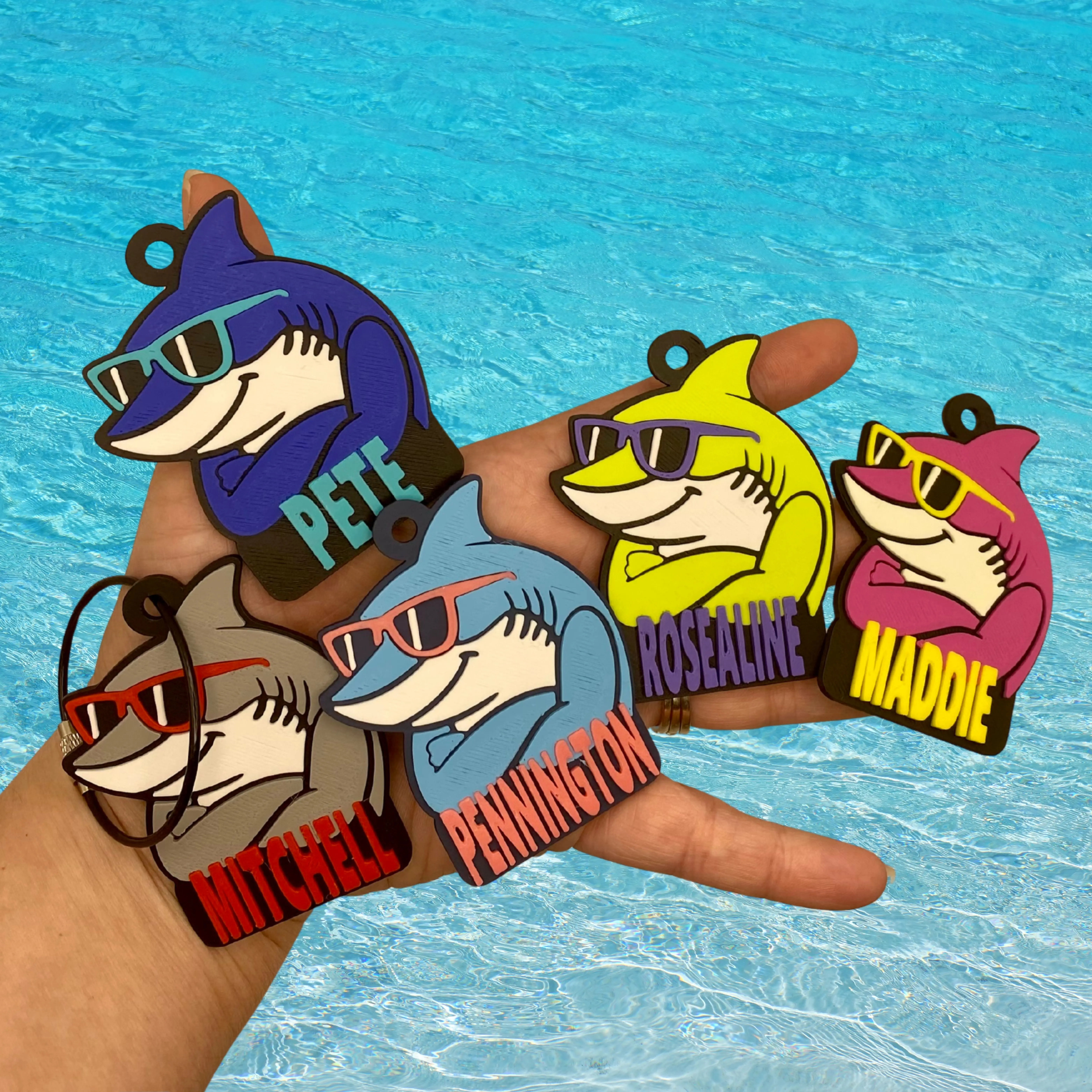 Personalized Shark Bag Tag - Backpack Bag Tag - Luggage Bag Tag - Ocean Themed Tag - Shark Gift - Boys Bag Tag - Sea Creature Bag Tag