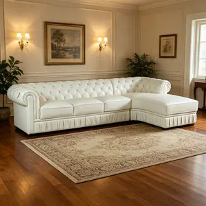 Contemporary 89" White Cow Top Leather Couch Combination, fade-resistant easy-clean leather surface, streamlined modern silhouette, low daily maintenance, high-end practical home sofa set