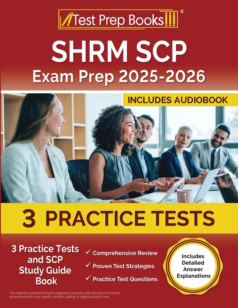 USED Book - SHRM SCP Exam Prep 2025-2026: 3 Practice Tests and SCP Study Guide Book [Includes Detailed Answer Explanations] by Morrison, Lydia (Paperback) - english