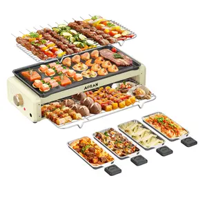 AORAN Buffet Servers and Warmers, 2 in 1 Electric Warming Tray,1800W Stainless Steel Chafing Dish with Temperature Control, 4 Serving Trays, 8 Qt Food Warmers Station for Parties Banquets Events