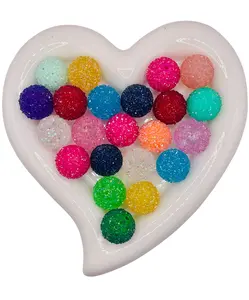 Sparkling Elegance Resin Rhinestone & Sugar Bead 16mm-20mm Durable Bubblegum Beads for Crafting DIY Jewelry Making Decor Vibrant Colors