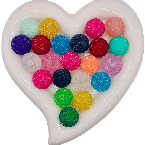 Sparkling Elegance Resin Rhinestone & Sugar Bead 16mm-20mm Durable Bubblegum Beads for Crafting DIY Jewelry Making Decor Vibrant Colors