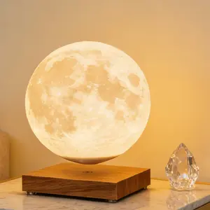 Magnetic Levitating Moon Lamp Floating Moonlight Lamp Levitating LED Night Light with Wooden Base for Home Decor and Ambiance Lighting Accessories Ideal for Cozy Relaxing Ambiance,unique Gifts For for Girls Boys Kids Women Birthday