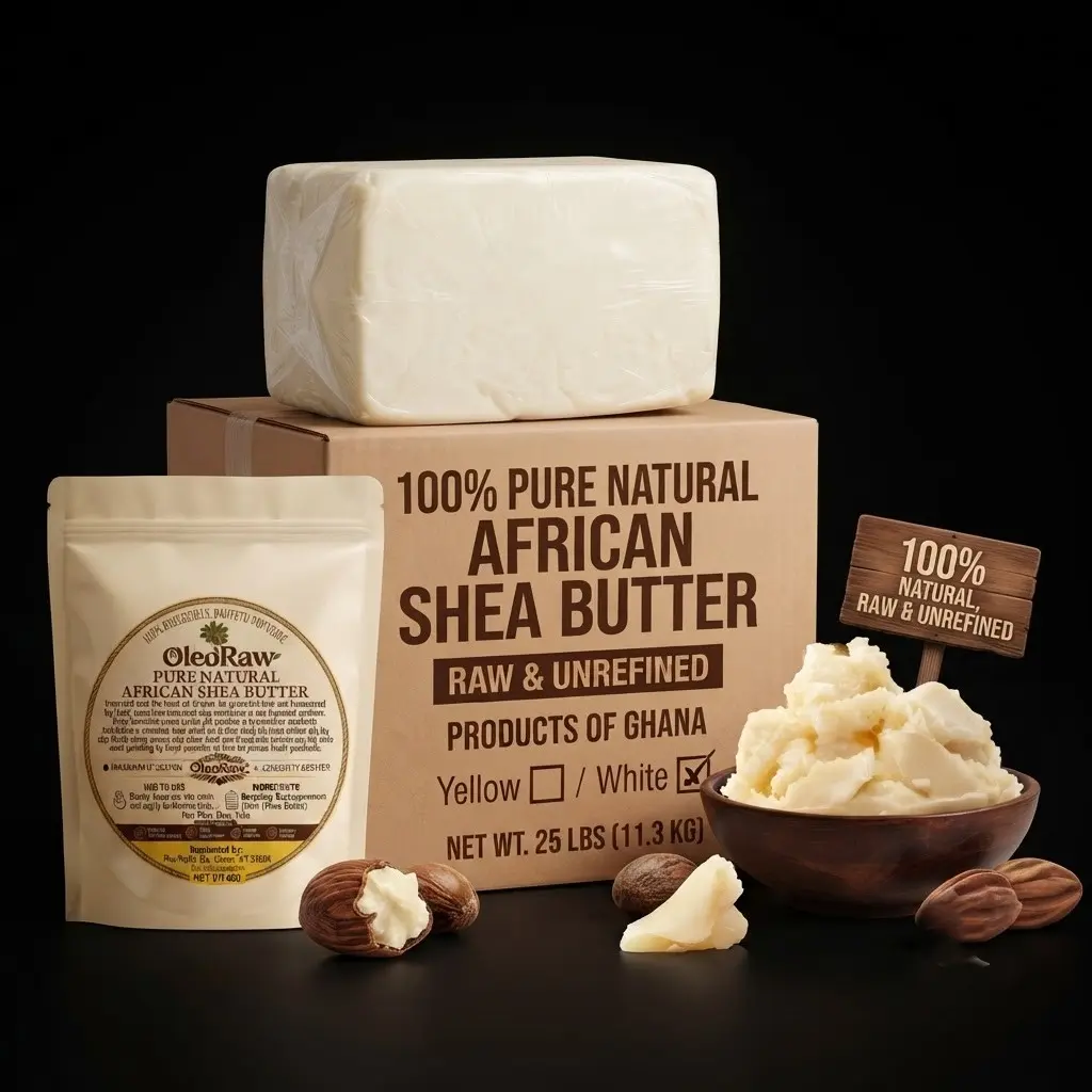 100% Pure Raw African Shea Butter from Ghana - Unrefined Natural Moisturizer for Dry Skin, Eczema Relief, Hair & Body Care