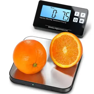 Aotgou Food Scale, 33lb Wireless Kitchen Scale with Remote Display, 1g/0.1oz Precise Graduation, Food-Grade 304 Stainless Steel, Magnetic, Digital Scale for Cooking, Baking, Postage, Shipping