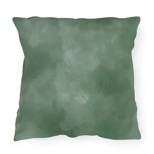 Green Watercolor Outdoor Pillows, Patio Pillow