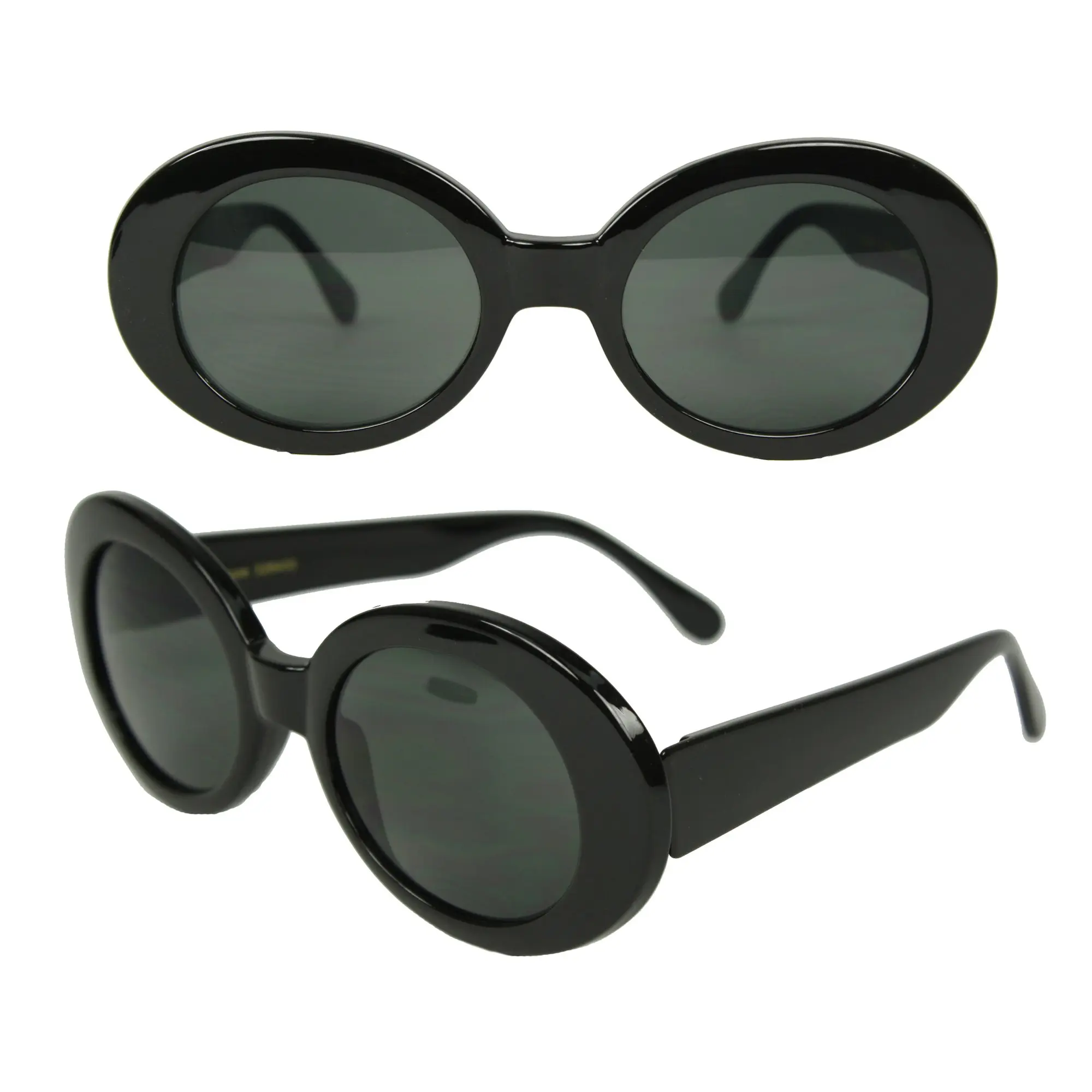 MOD 60's Style Oval Sunglasses Black